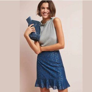 NWT Hutch Metallic Ruffled Skirt